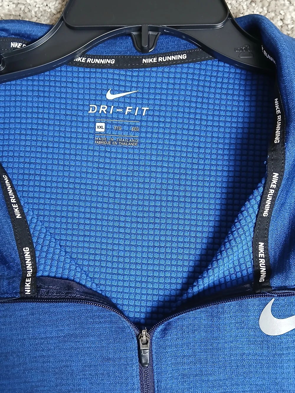 Nike Running Dri-FIT Blue Quarter-Zip Pullover for Men‎ - XXL